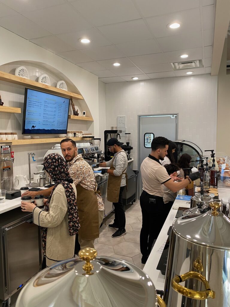Baristas working at Arwa Yemeni Coffee