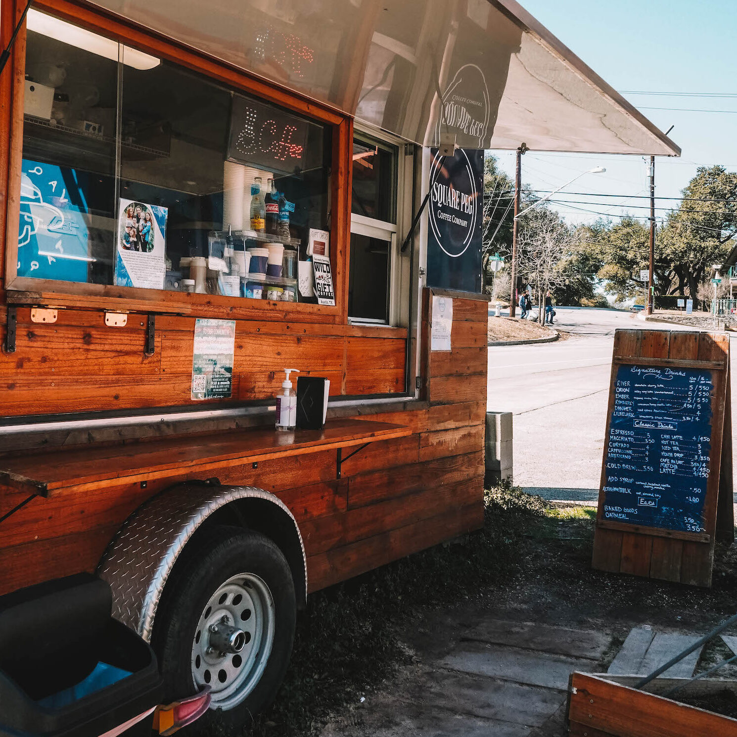An outdoor coffee truck enhances the customer experience.