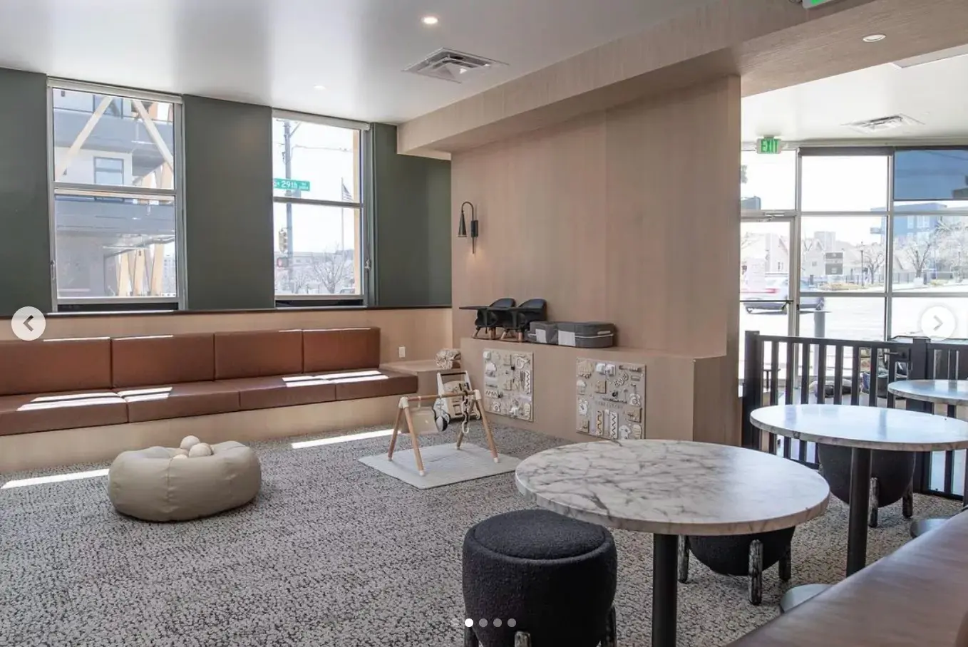 The Den's social lounge.