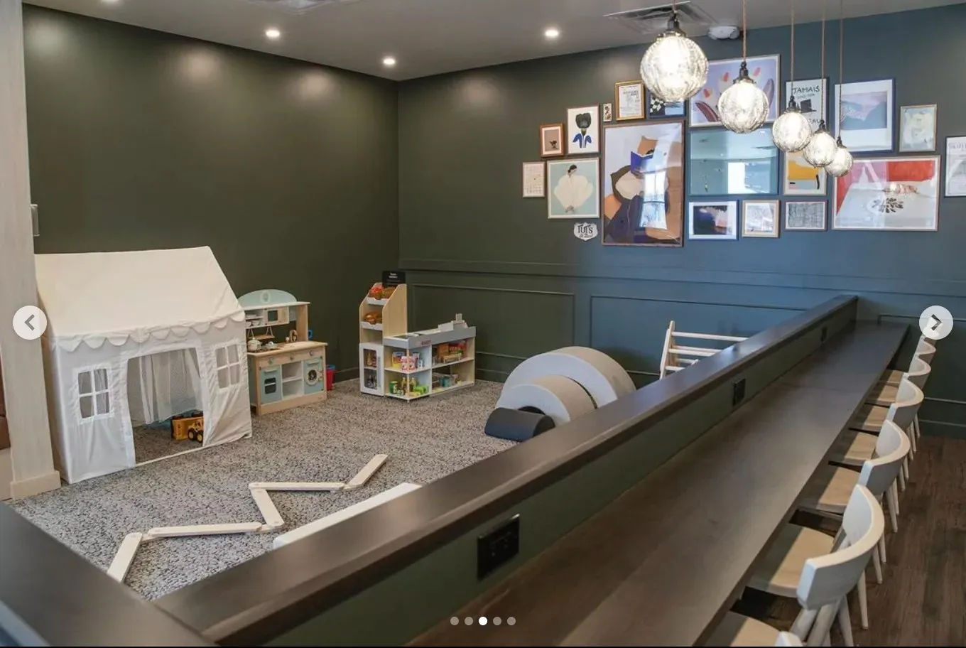 The Den's social lounge.