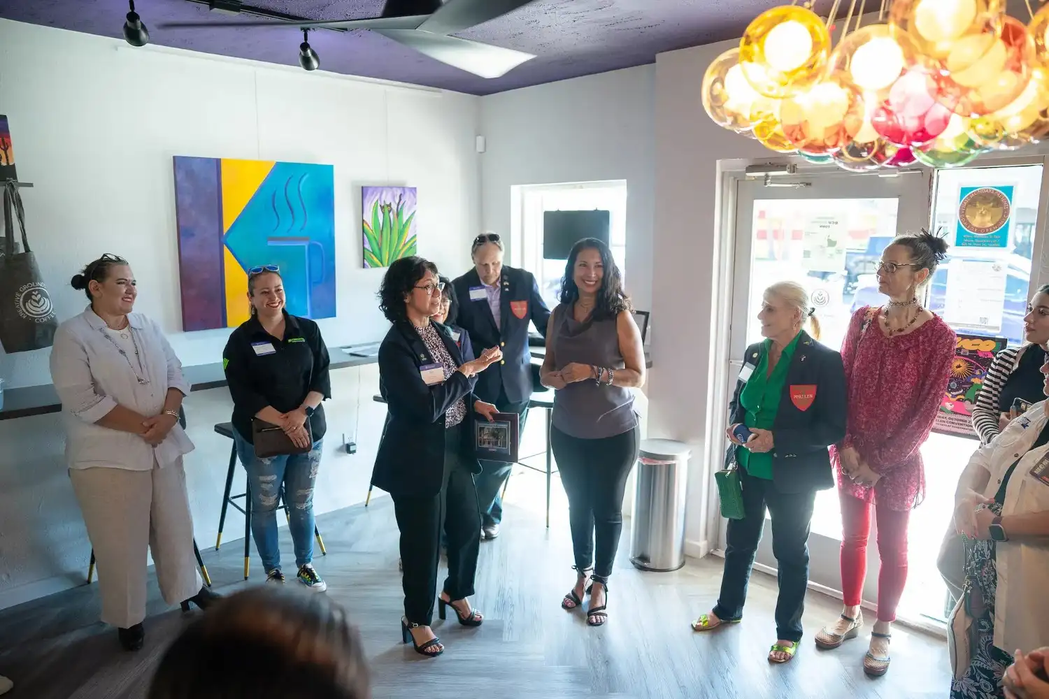 Ribbon cutting ceremony at Kreative Grounds Cafe.