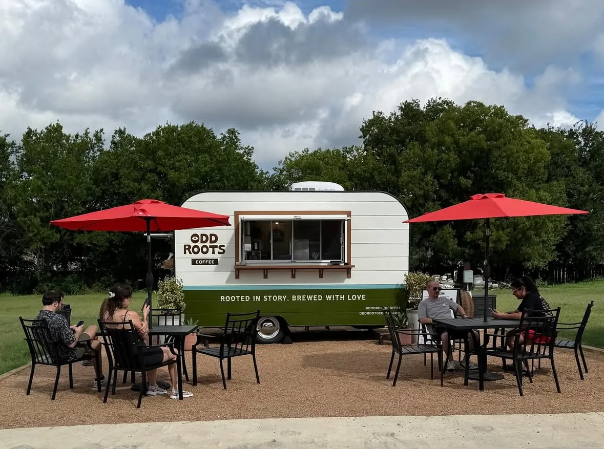 Odd Roots trailer opening with customers