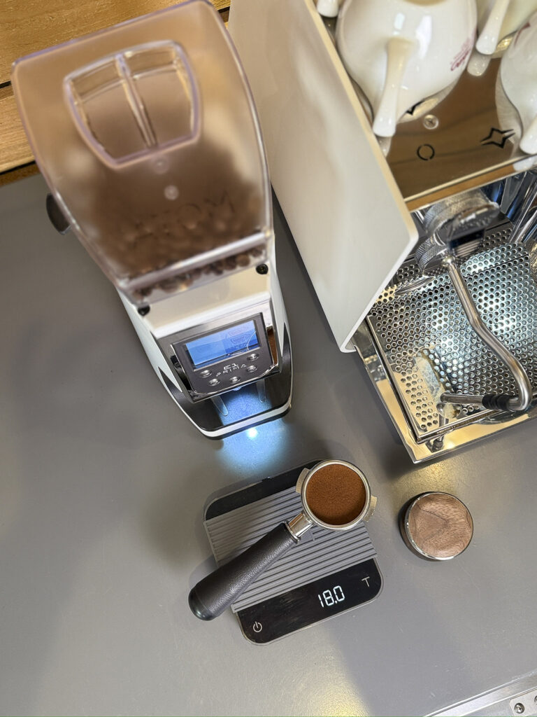 Victoria Arduino Atom 65 coffee grinder on a counter
