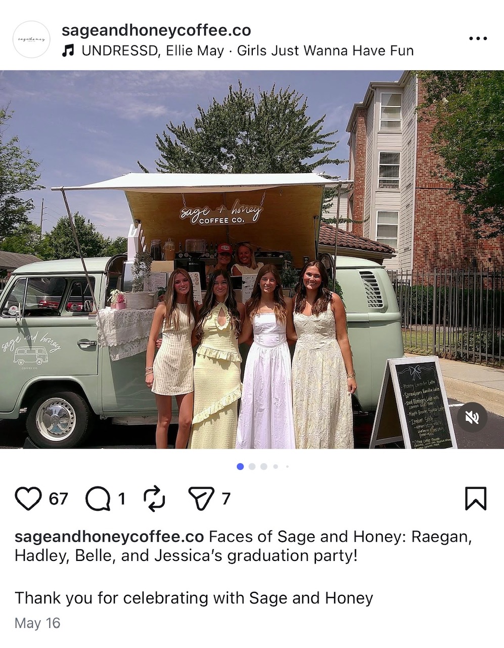 Sage and Honey Instagram Post Graduation Party
