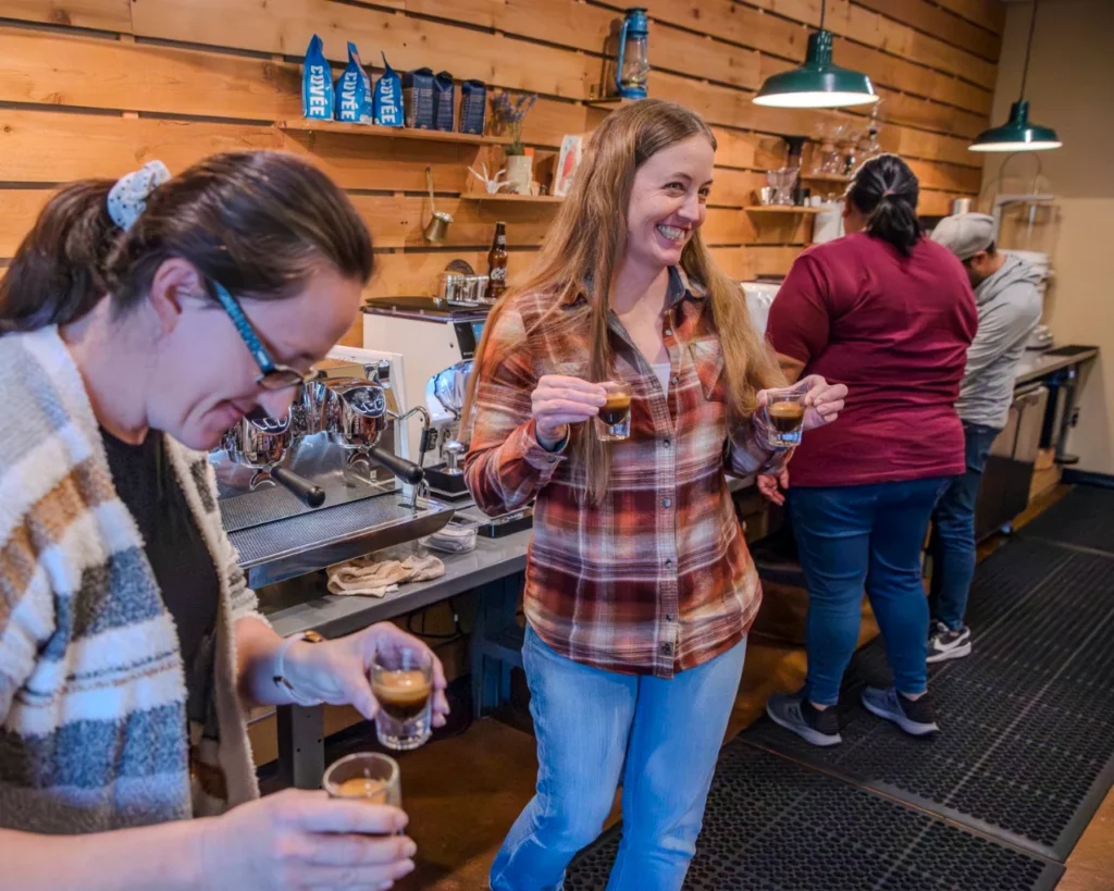 Woman attending Texas Coffee School's 3-Day Coffee Business Master Class.