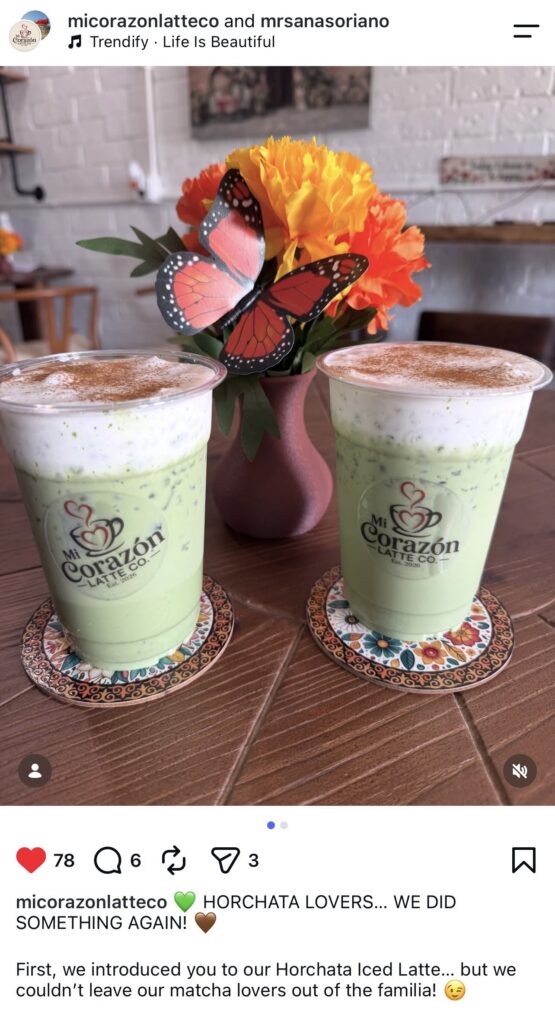 Horchata Matcha from Mi Corazon Latte